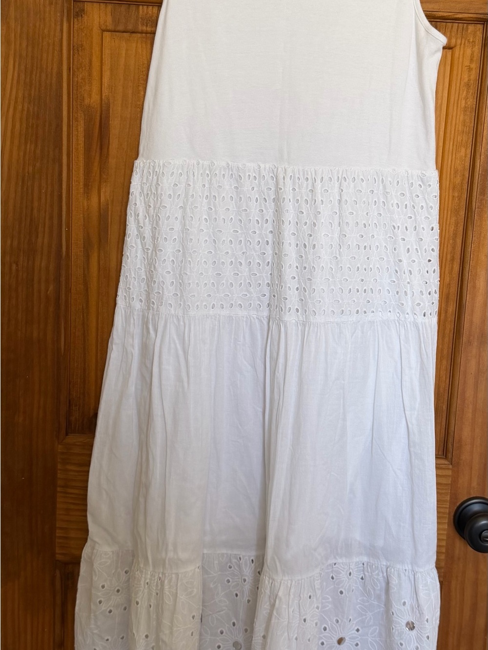 Element White Eyelet Tiered Maxi Skirt - Women